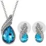 RIZILIA Teardrop Jewelry Set Pendant with 17'' Chain & Stud Earrings Pear Cut Austrian Crystal in White Gold Plated RIZILIA Teardrop Jewelry Set Pendant with 17'' Chain & Stud Earrings Pear Cut Austrian Crystal in White Gold Plated