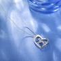 Women 925 Sterling Silver Love Heart Unicorn Pendant Necklace - Van Chloe CZ Diamond White Gold Plated Necklace Valentines Day Mothers Day Jewelry Gift for Women Girls
