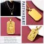 FaithHeart Zodiac Bodhisattva Amulet Necklace, 18K Gold Plated Buddha Pendant Talisman with 24 Inches Chain Customizable Buddhism Protection Medal