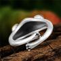 LOVECOM Real 925 Sterling Silver Frog Open Rings for Women Vintage Cute Animal Finger Ring Silver Fashion Party Jewelry Gifts