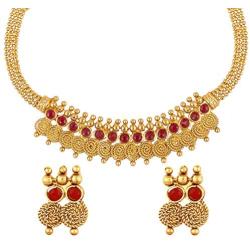 Bodha 22K Traditional Indian Bollywood Designer Gold Coin Necklace Jewelry Set for Girls & Women (SJ_2690)