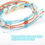 ISWAKI 4 Pcs Ankle Bracelets Braided Shell Feet Rope Coin Adjustable String Boho Bohemia Anklets Foot Cord Beach Jewelry for Women Girls