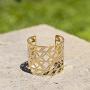 Lux Accessories Gold Tone Aztec Style Geo Cutout Bracelet Cuff