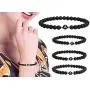 Tattooshe Black Onyx Handmade A-Z Letters Bracelet Natural 6mm Howlite Men and Women 6.7-7.3 ″ Elastic Natural Stones Personalized Letter Engraving Tattooshe Black Onyx Handmade A-Z Letters Bracelet Natural 6mm Howlite Men and Women 6.7-7.3 ″ Elastic Natural Stones Personalized Letter Engraving