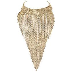 NABROJ Rhinestone Collar Body Necklaces Choker for Women Drag Graduation Jewelry Antique Tassel Necklace 4 Colors 1 Pc with Gift Box