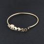 SENFAI Mama and Her 3 Children Family Bangle bracelet for Mom and Daughter Triplets (Elephant, stainless-steel)