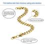PY BLING 14K/18K Gold Plated Solid Curb Miami Cuban Link Chain Stainless Steel 4mm-8mm Diamond Cut Necklace or Bracelet for Men and Women 7-30 Inches