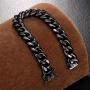 ROWIN&CO Sturdy Miami Cuban Bracelet Chain Mens Black / Rainbow Colorful /18K Gold Plated Thick 316L Stainless Steel Hip hop Jewelry Wrist Link 15mm 8 8.5 9 inchs