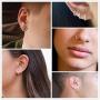 Small Silver Hoop Earrings -Sterling Silver Hoop Earrings Small Huggie Hoop Earrings Set for Women Men Girls| 3 Pairs Hypoallergenic Cartilage Earrings Tragus Earrings Nose Lip Rings 8mm 10mm 12mm