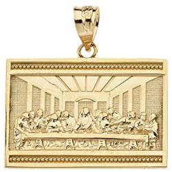 14k Yellow Gold The Last Supper of Jesus with His Disciples Pendant