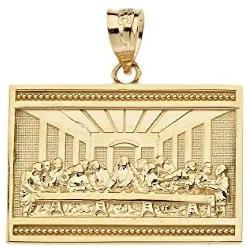 14k Yellow Gold The Last Supper of Jesus with His Disciples Pendant