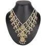 Aheli Ethnic Layered Faux Pearl Kundan Necklace Earring Set Indian Traditional Rani Har Wedding Bollywood Party Jewelry for Women Aheli Ethnic Layered Faux Pearl Kundan Necklace Earring Set Indian Traditional Rani Har Wedding Bollywood Party Jewelry for Women