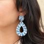 Boho Raffia Earrings Statement Teardrop Earrings Drop Dangle Bohemian Earrings
