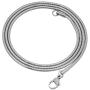 The Bling Factory 1.8mm High-Polished Stainless Steel Round Snake Chain Necklace