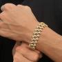 Gold IDEA 18MM Iced Out Prong Cuban Link Chain,18k /White Gold Plated Hip Hop Choker or Bracelet, 5A Cubic Zirconia Stones,Cuban Chains 8.5-24’’ for Men Women