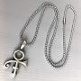 Male Female Soapstone Love Sex Icon Symbol Sign Prince Pewter Unisex Womens Mens Boys Girls Pendant Necklace Medallion Lucky Charm protection amulet for Men Women W Silver Ball Chain
