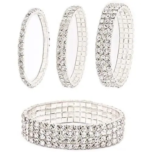Zealmer Sparkle Multicolor Rhinestone Stackable Stretch Bracelets for Women Zealmer Sparkle Multicolor Rhinestone Stackable Stretch Bracelets for Women