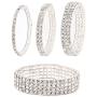 Zealmer Sparkle Multicolor Rhinestone Stackable Stretch Bracelets for Women