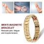 Magnetic Bracelet,Men Fashion Healthy Magnetic Therapy Bracelet,for Pain Relief,Arthritis and Carpal Tunnel Relief(Gold)