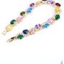 U7 Women Birthstone Crystal Bracelet 18K Gold Plated Round Cut Cubic Zirconia Tennis Bracelet, Fit 6-8 Inches