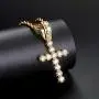 Mens Womens Cross Pendant Necklace with CZ, 18K Gold Plated/Silver Color, 316L Stainless Steel, 18 24 Inches Chain Jewelry Gift
