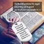 CENWA Bible Verse Keychain for He Will Command His Angels Concerning You to Guard You in All Your Ways Religious Jewelry Christian Gift Psalm 91:11 Gift