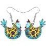 NEWEI Acrylic Floral Chicken Hen Earrings Drop Dangle Cute Farm Animal Pet Jewelry For Women Girl Charm NEWEI Acrylic Floral Chicken Hen Earrings Drop Dangle Cute Farm Animal Pet Jewelry For Women Girl Charm