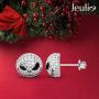 Jeulia 1.5 Carat Nightmare Earrings Jack Skellington Stud Earrings for Women Men Diamond 925 Sterling Silver Earrings Halloween Jewelry Romantic Jewelry Gift for Her Christmas Birthday Gift