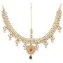 Efulgenz Indian Bollywood Vintage Mang Tikka Crystal Pearl Head Chain Bridal Wedding Jewelry Hair Accessories