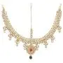 Efulgenz Indian Bollywood Vintage Mang Tikka Crystal Pearl Head Chain Bridal Wedding Jewelry Hair Accessories