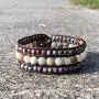 YGLINE Boho Handmade Natural Stone Bead 3 Row Wide Wrap Wrist Statment Bracelet Jewelry Collection YGLINE Boho Handmade Natural Stone Bead 3 Row Wide Wrap Wrist Statment Bracelet Jewelry Collection