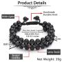 Jovivi Beads Chakra Bracelet Tigers Eye Gemstone Black Onyx Obsidian Lava Rock Stone Essential Oil Diffuser Bracelet Natural Energy Yoga Healing Crystals Bracelet Adjustble for Women Men