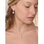 Mariell 14K Rose Gold Plated CZ Teardrop Bridal Necklace and Earring Set for Weddings, Bridesmaids & Prom