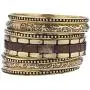 LUX ACCESSORIES Gold Tone Wood Burnished Aztec Multi Bangle Bracelet Set LUX ACCESSORIES Gold Tone Wood Burnished Aztec Multi Bangle Bracelet Set