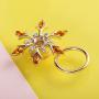 PANGRUI Exquisite Winter Holiday Snowflake Flower with Rhinestones Magnetic Eyeglass Holder Brooch Pin