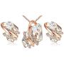EMESLY 18K Rose Gold Plated Necklace/Earrings; Embellished with Premium Crystals, Nickel & Lead Free, Hypoallergenic Long Lasting Finish; Perfect Jewelry Gift for Women & Girls