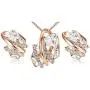 EMESLY 18K Rose Gold Plated Necklace/Earrings; Embellished with Premium Crystals, Nickel & Lead Free, Hypoallergenic Long Lasting Finish; Perfect Jewelry Gift for Women & Girls