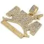 Raonhazae Hip hop Iced Out Never Broke Again (NBA) Pendant w/ 5mm Concave Cuban Chain