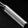 925 Sterling Silver Necklace Simple Vertical Bar Pendant New Women Chain, 28+2'' Extender