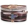 Hutou Cross Leather Bracelets for Women Evil Eye Bracelets for Teen Girls Birthday Gifts Boho Jewelry Hutou Cross Leather Bracelets for Women Evil Eye Bracelets for Teen Girls Birthday Gifts Boho Jewelry