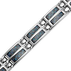 Willis Judd Blue Carbon Fiber Titanium Magnetic Bracelet Double Strength Adjusting Tool and Gift Box Included