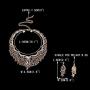 EVER FAITH Womens Austrian Crystal Flower Cluster Teardrop Necklace Earrings Set