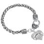 My Shape Diabetic Awareness Charm Clear Crystal Heart Bracelet Medical Alert Jewelry for Women
