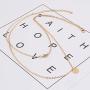 MIXIA Minimalist Peace Dove Soar Flying Double Layers Crystal Sequins Coin Chain Pigeon Bird Water Drop Pendant Multilayer Boho Necklace for Women Girls