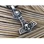 Trilogy Jewelry Pewter Thors Hammer with Skull Mjolnir Viking Pendant, Leather Necklace