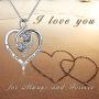 YFN Sterling Silver Infinity Love Heart Necklace Platinum Plated Round CZ Womans Jewelry 18'' Valentine Gifts for Her Girlfriends