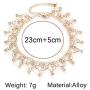 Aineecy Rhinestone Tassel Beads Anklet Multilayer Bohemian Circle Link Cubic Zircon Bead Statement Anklet Bracelet for Women Girls Seaside Beach Foot Jewelry