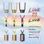 Bandmax Rainbow LGBT Gay Pride Pendant Necklace Bracelet Jewelry Personalized Metal Stainless Steel Parade Nylon Women Men Friendship,Love Necklace with 7.8inch/22inch Chain,18K Gold/Black
