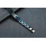 MEALGUET Personalized Free Engraving Mens 2-Tone Black Blue Masculine Stainless Steel Medical Alert ID Bracelet for Men