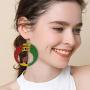 TIANHONGYAN Natural Wooden Bohemian Statement Earrings African Wooden Dangle Ethnic Retro Earrings for Womens Girls Exaggeration Wooden Hollow Round African Earrings